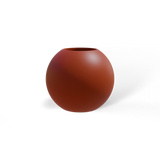 Globe round sphere fiberglass planter in matte terracotta