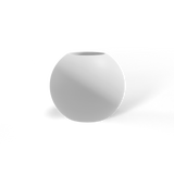 Globe round sphere fiberglass planter in matte white