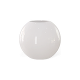 Globe round sphere fiberglass planter in Gloss Bright White