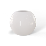 Globe fiberglass planter in Gloss Bright White, studio render