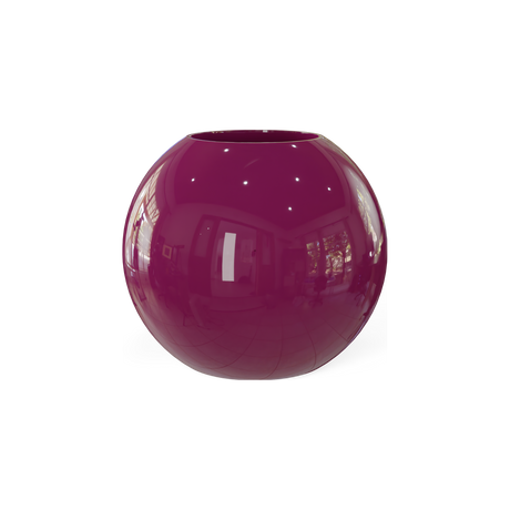 Globe round sphere fiberglass planter in Gloss Eggplant