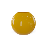 Globe round sphere fiberglass planter in Gloss Saffron