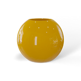 Globe fiberglass planter in Gloss Saffron, studio render