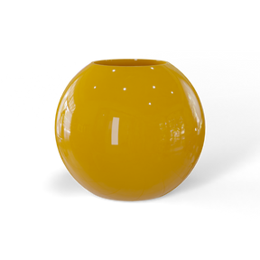Globe fiberglass planter in Gloss Saffron, studio render