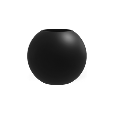 Globe round sphere fiberglass planter in Matte Black