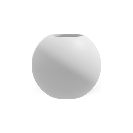 Globe round sphere fiberglass planter in Matte Bright White
