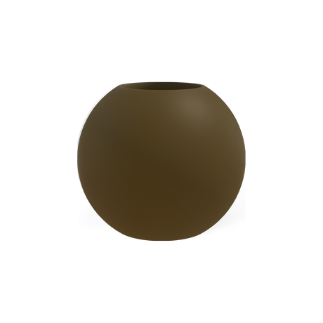 Globe round sphere fiberglass planter in Matte Bronze
