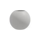 Globe round sphere fiberglass planter in Matte Cement Grey
