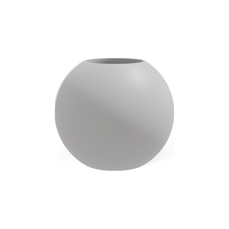 Globe round sphere fiberglass planter in Matte Cement Grey