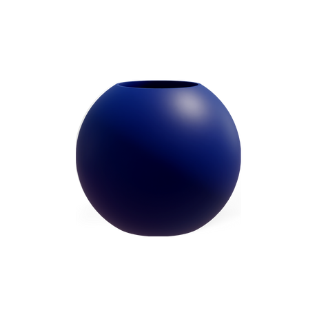 Globe round sphere fiberglass planter in Matte Cobalt Blue