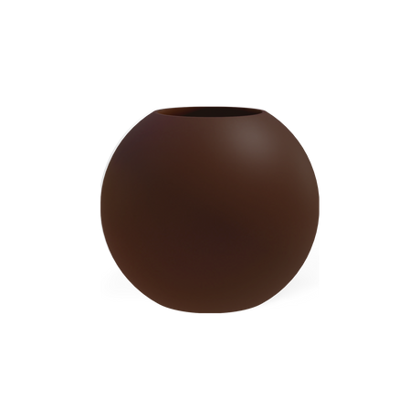 Globe round sphere fiberglass planter in Matte Dark Brown