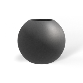 Globe fiberglass planter in Matte Gunmetal, studio render