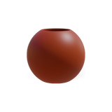 Globe round sphere fiberglass planter in Matte Terra Cotta