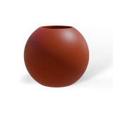 Globe fiberglass planter in Matte Terra Cotta, studio render