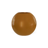 Globe round sphere fiberglass planter in Metallic Bronze