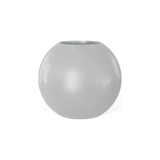 Globe round sphere fiberglass planter in Metallic Silver