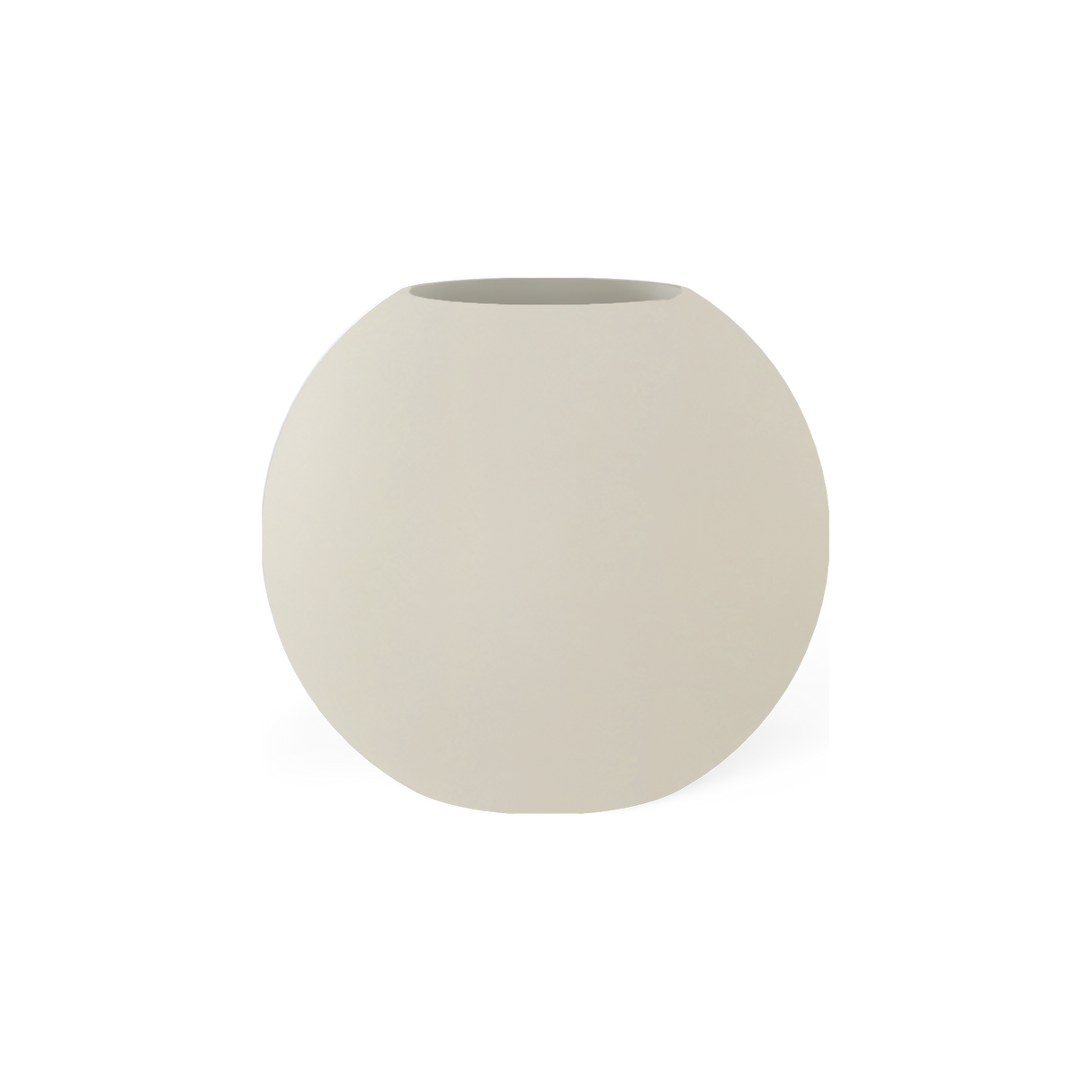 Globe round sphere fiberglass planter in Satin Beige