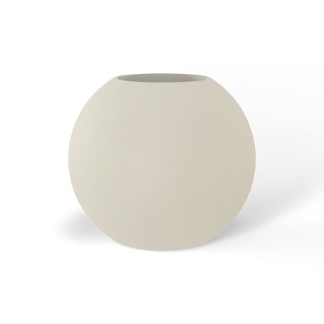Globe fiberglass planter in Satin Beige, studio render