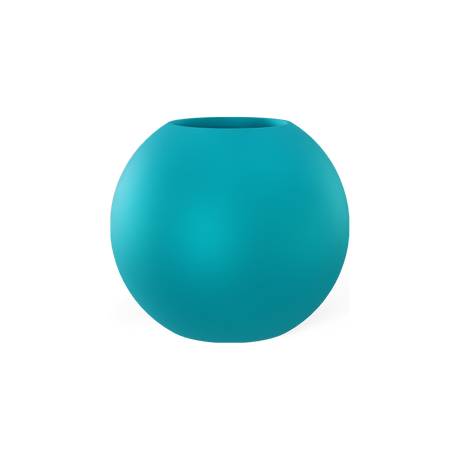 Globe round sphere fiberglass planter in Satin Seafoam Green