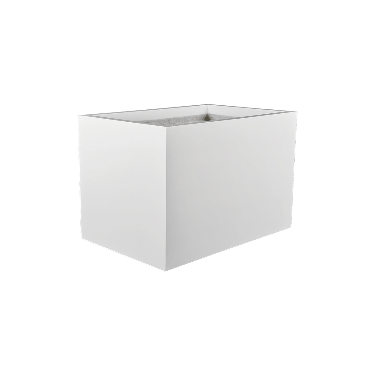Granada rectangular fiberglass planter in Gloss Bright White