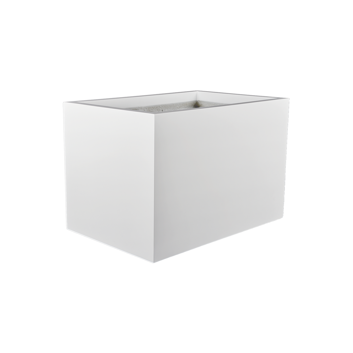 Granada fiberglass planter in Gloss Bright White, studio render