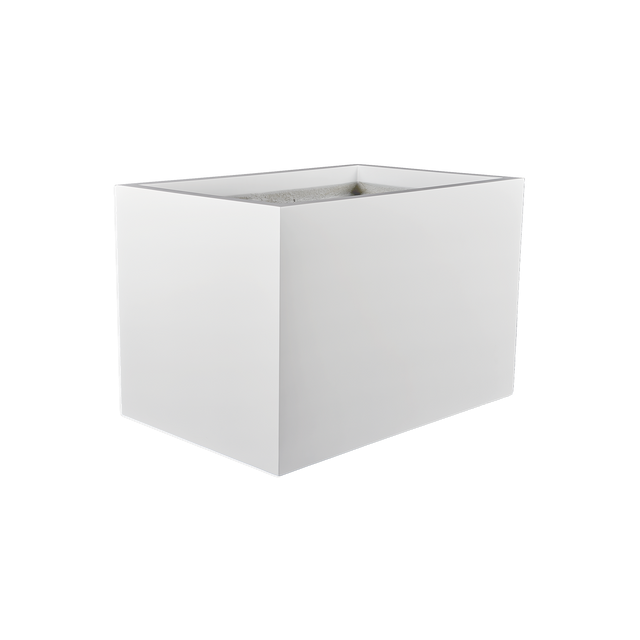 Granada fiberglass planter in Gloss Bright White, studio render