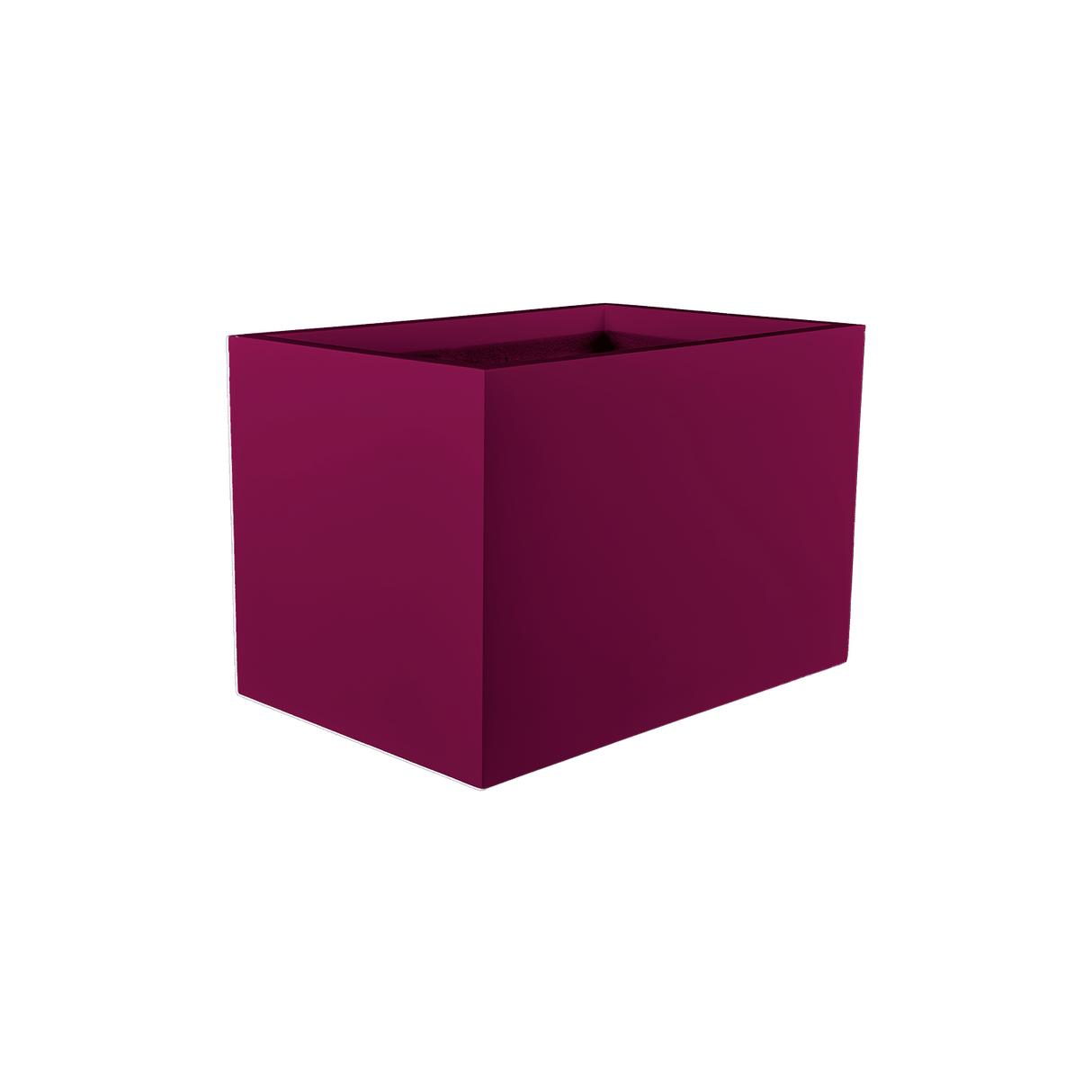 Granada rectangular fiberglass planter in Gloss Eggplant