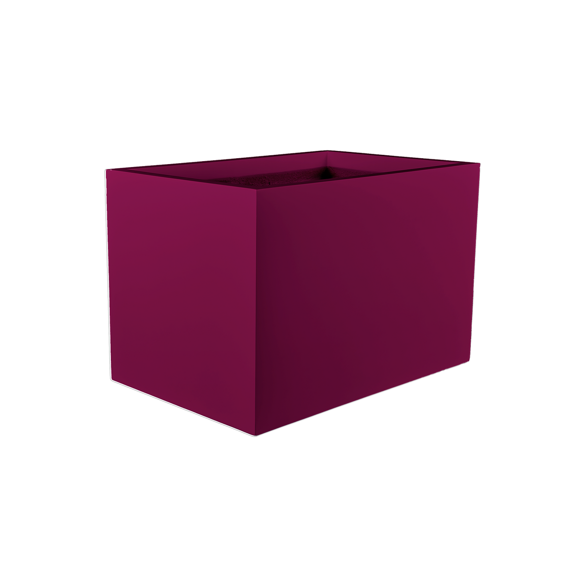 Granada fiberglass planter in Gloss Eggplant, studio render
