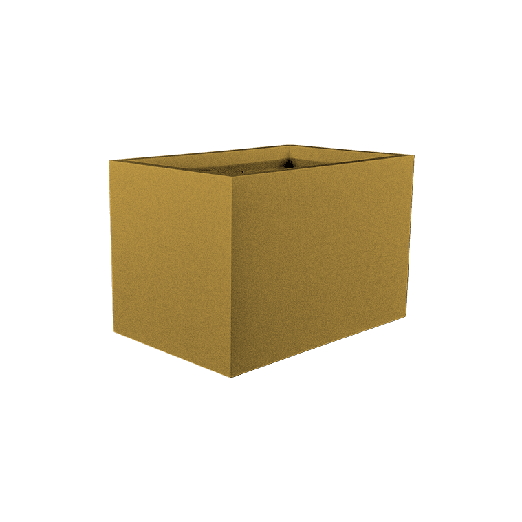 Granada rectangular fiberglass planter in Gloss Metallic Gold