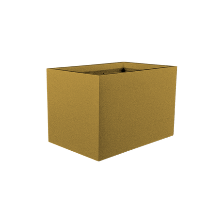 Granada rectangular fiberglass planter in Gloss Metallic Gold