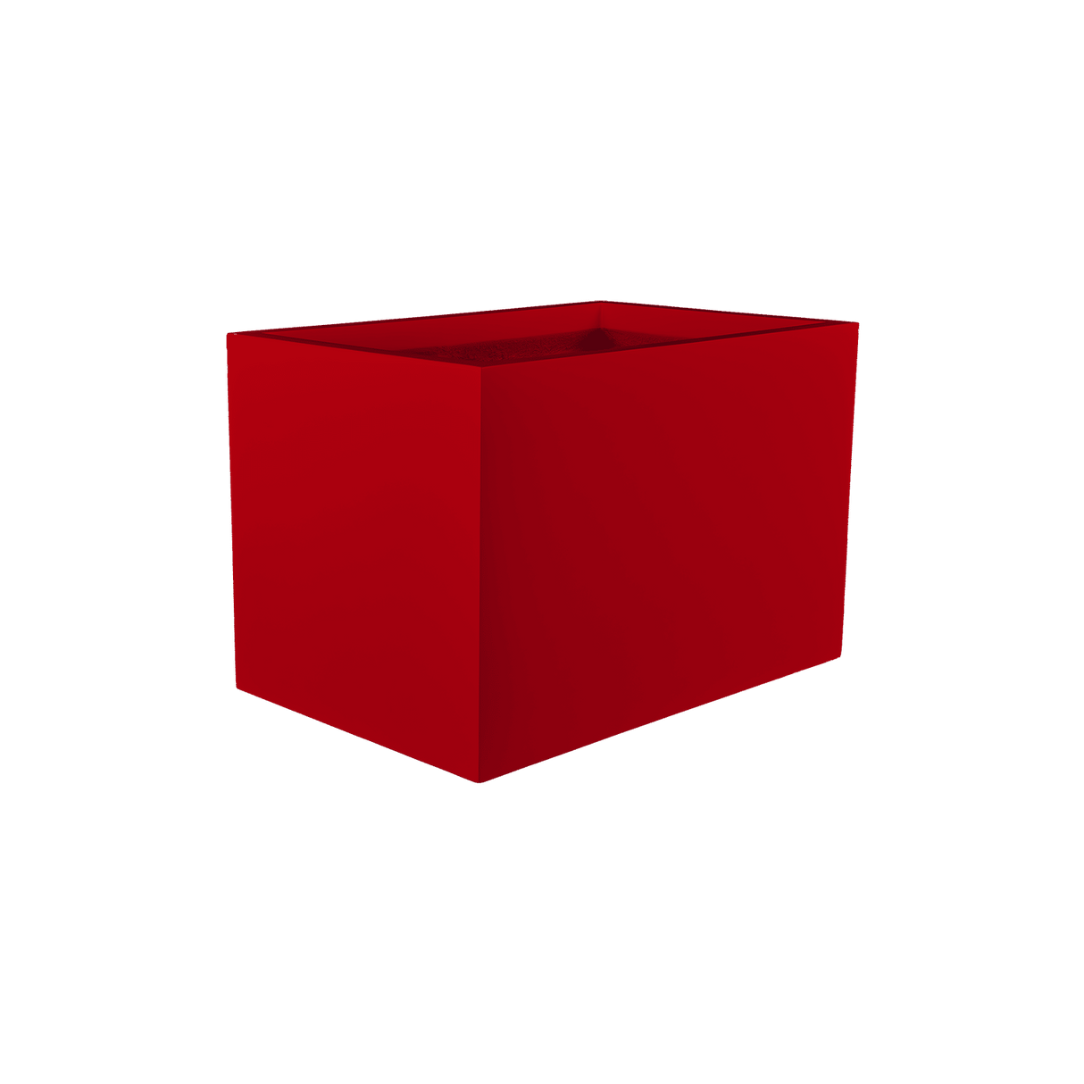 Granada rectangular fiberglass planter in Gloss Red