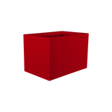 Granada rectangular fiberglass planter in Gloss Red