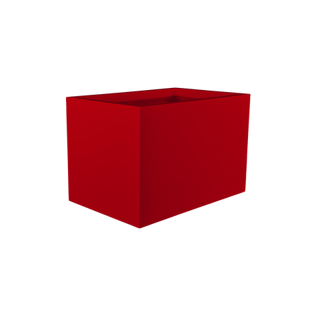 Granada rectangular fiberglass planter in Gloss Red