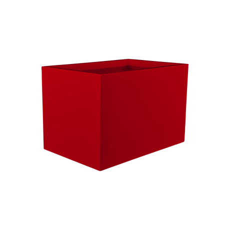 Granada fiberglass planter in Gloss Red, studio render