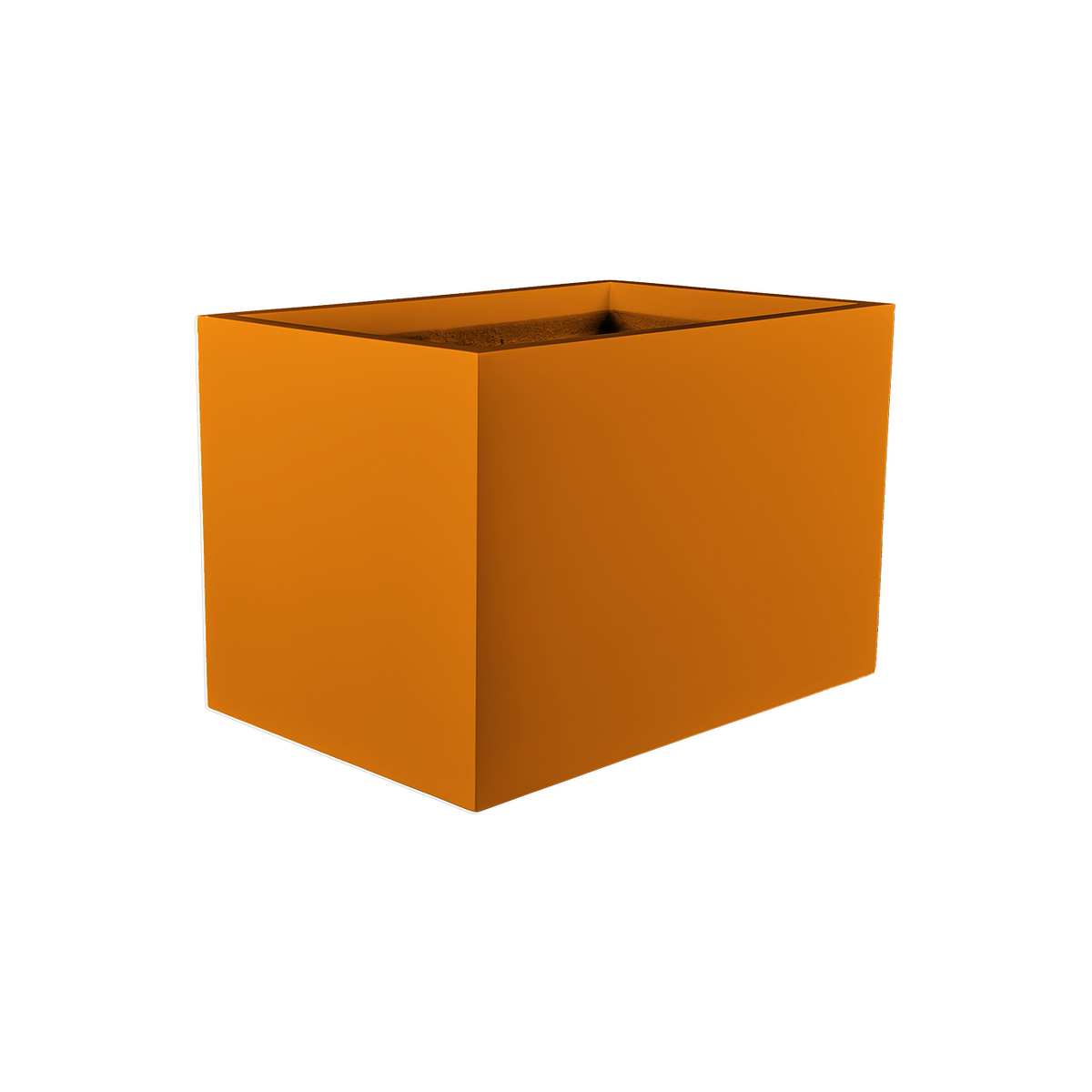 Granada fiberglass planter in Gloss Tangerine, studio render