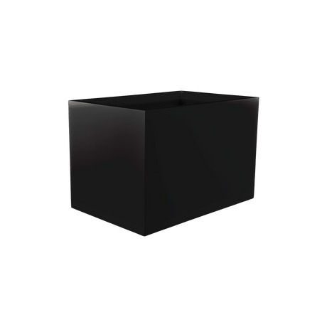 Granada rectangular fiberglass planter in Matte Black