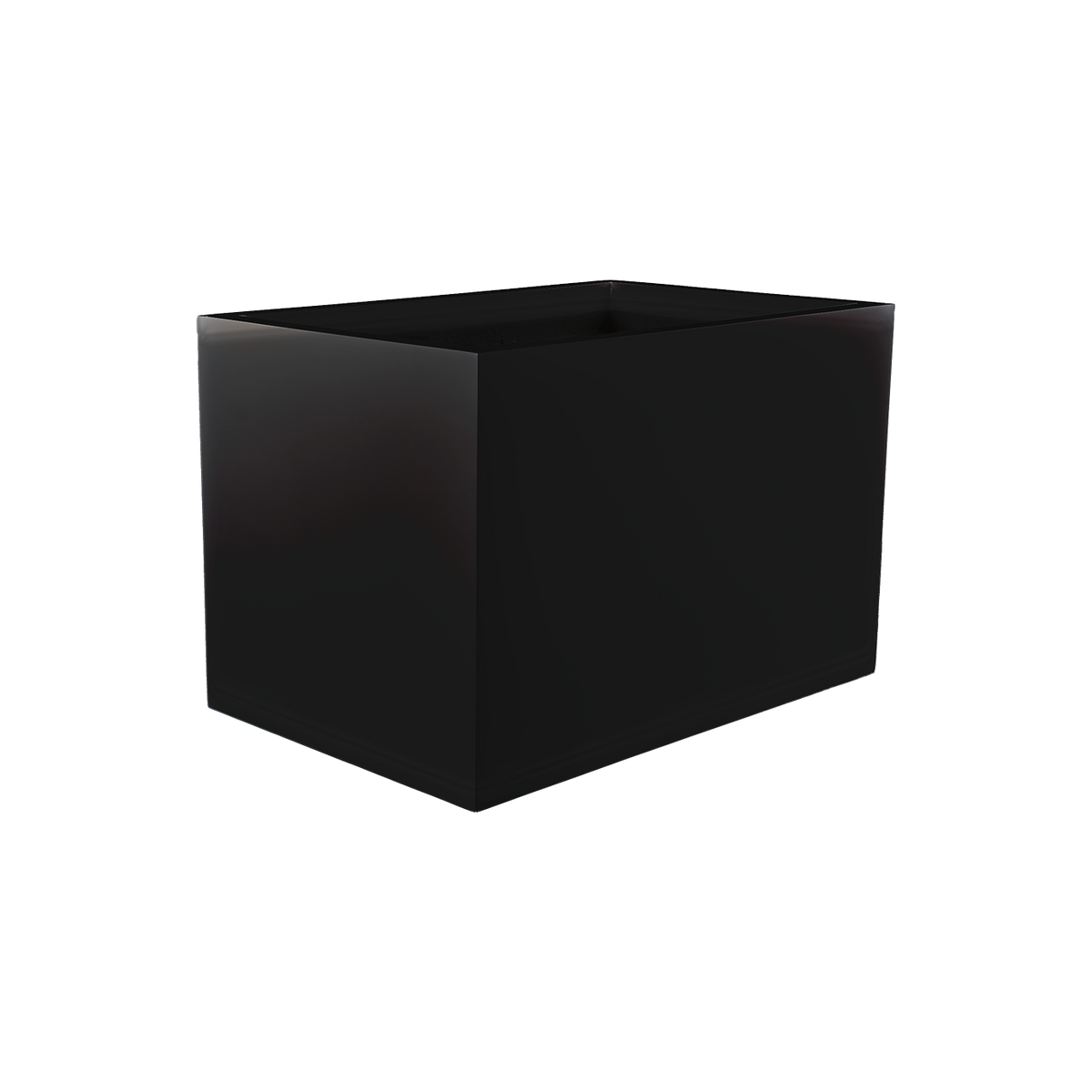 Granada fiberglass planter in Matte Black, studio render