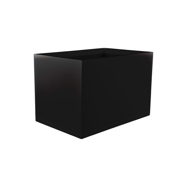 Granada fiberglass planter in Matte Black, studio render