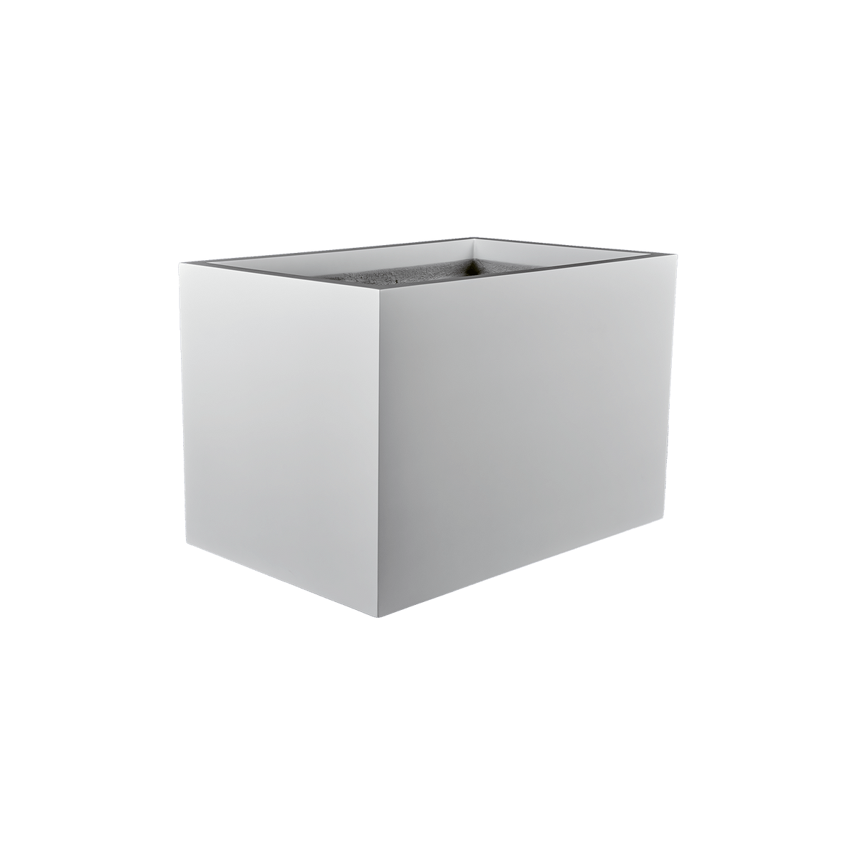 Granada rectangular fiberglass planter in Matte Bright White
