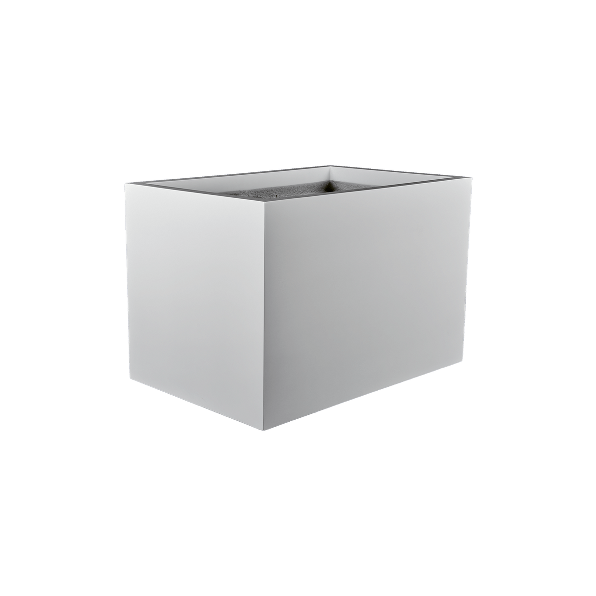 Granada rectangular fiberglass planter in Matte Bright White