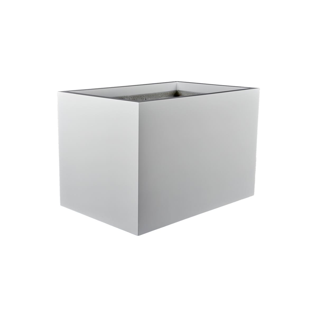 Granada fiberglass planter in Matte Bright White, studio render