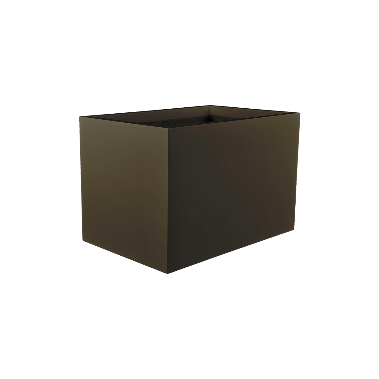 Granada rectangular fiberglass planter in Matte Bronze