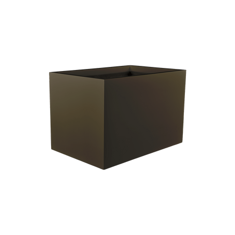 Granada rectangular fiberglass planter in Matte Bronze