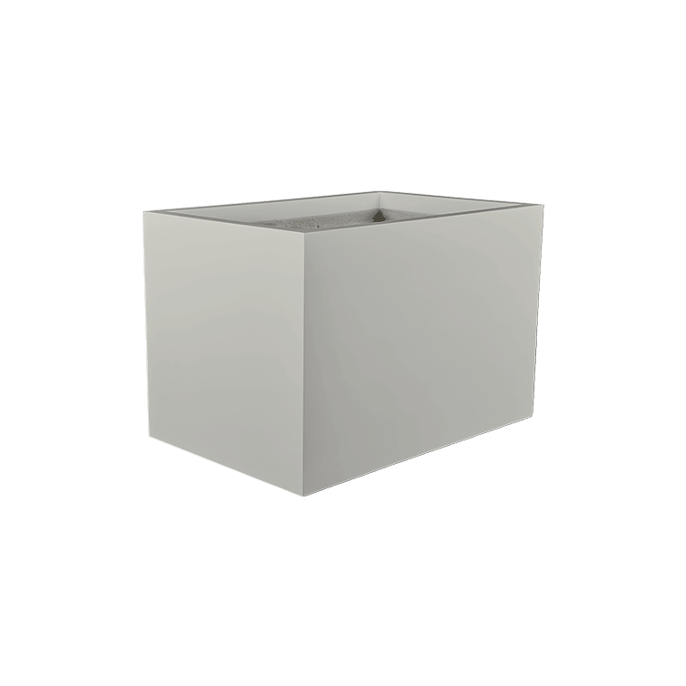 Granada rectangular fiberglass planter in Matte Cement Grey