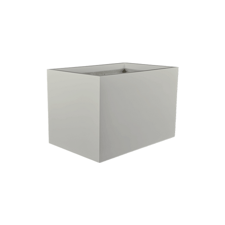 Granada rectangular fiberglass planter in Matte Cement Grey