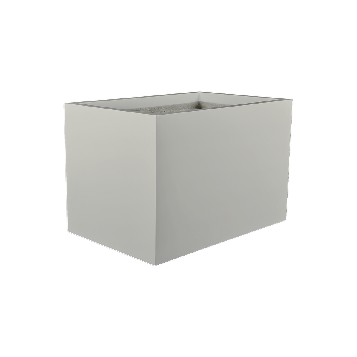 Granada fiberglass planter in Matte Cement Grey, studio render