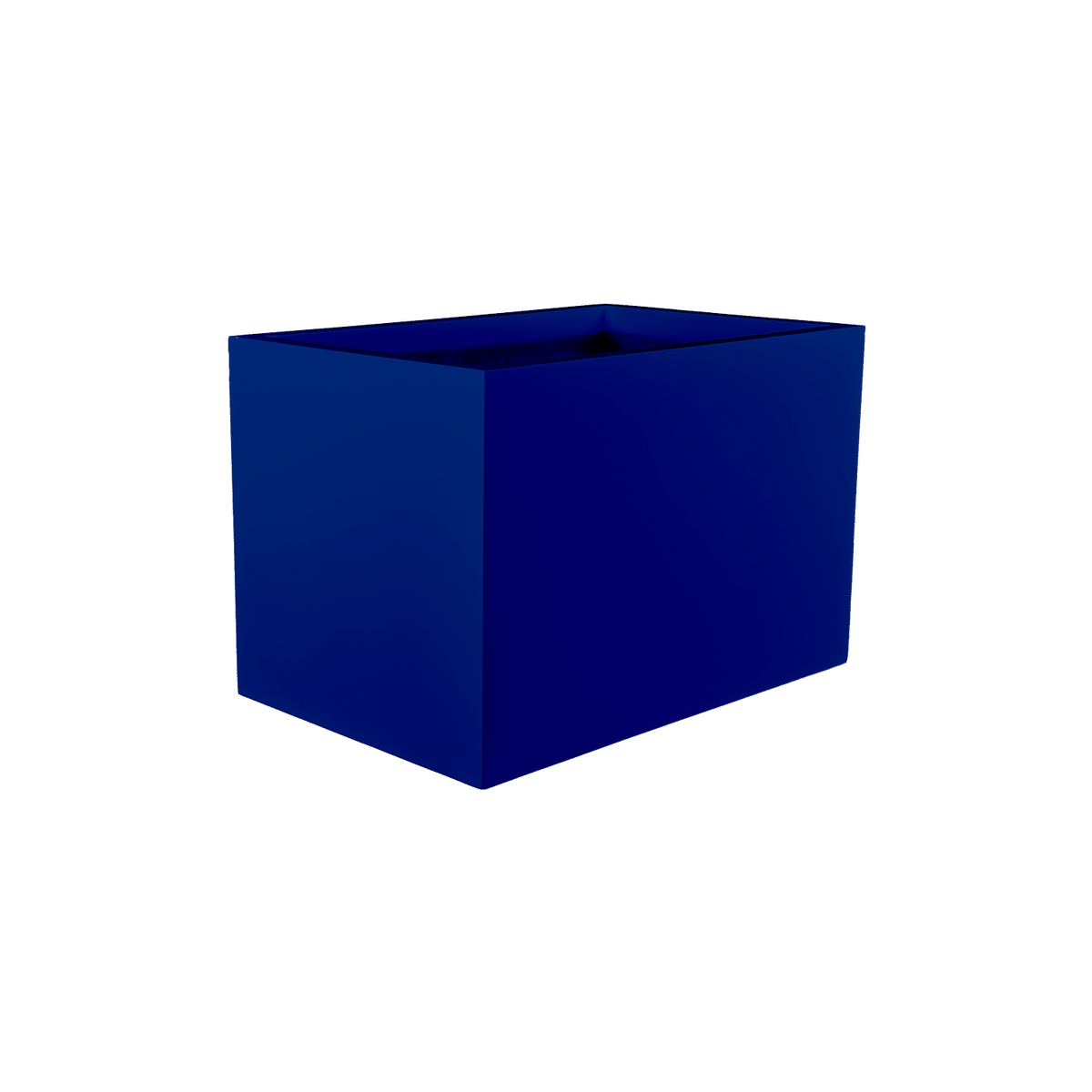 Granada rectangular fiberglass planter in Matte Cobalt Blue