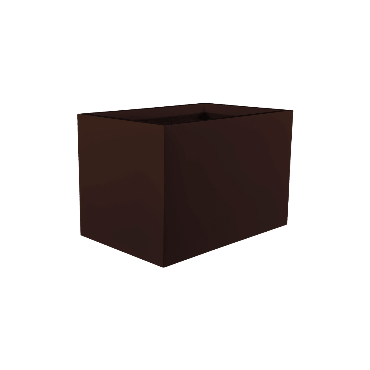 Granada rectangular fiberglass planter in Matte Dark Brown
