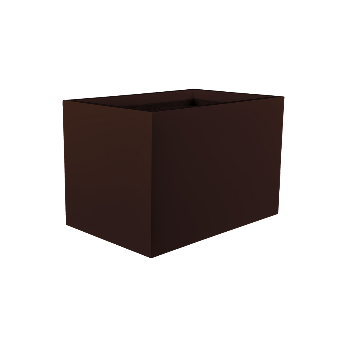 Granada fiberglass planter in Matte Dark Brown, studio render