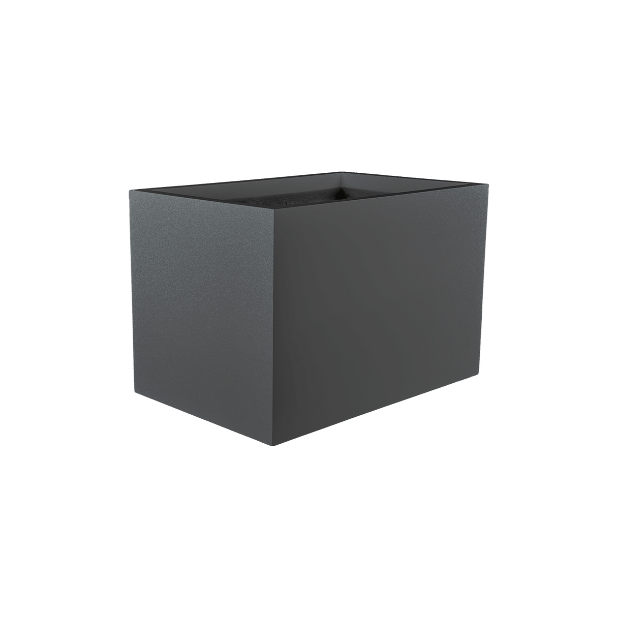 Granada rectangular fiberglass planter in Matte Gunmetal